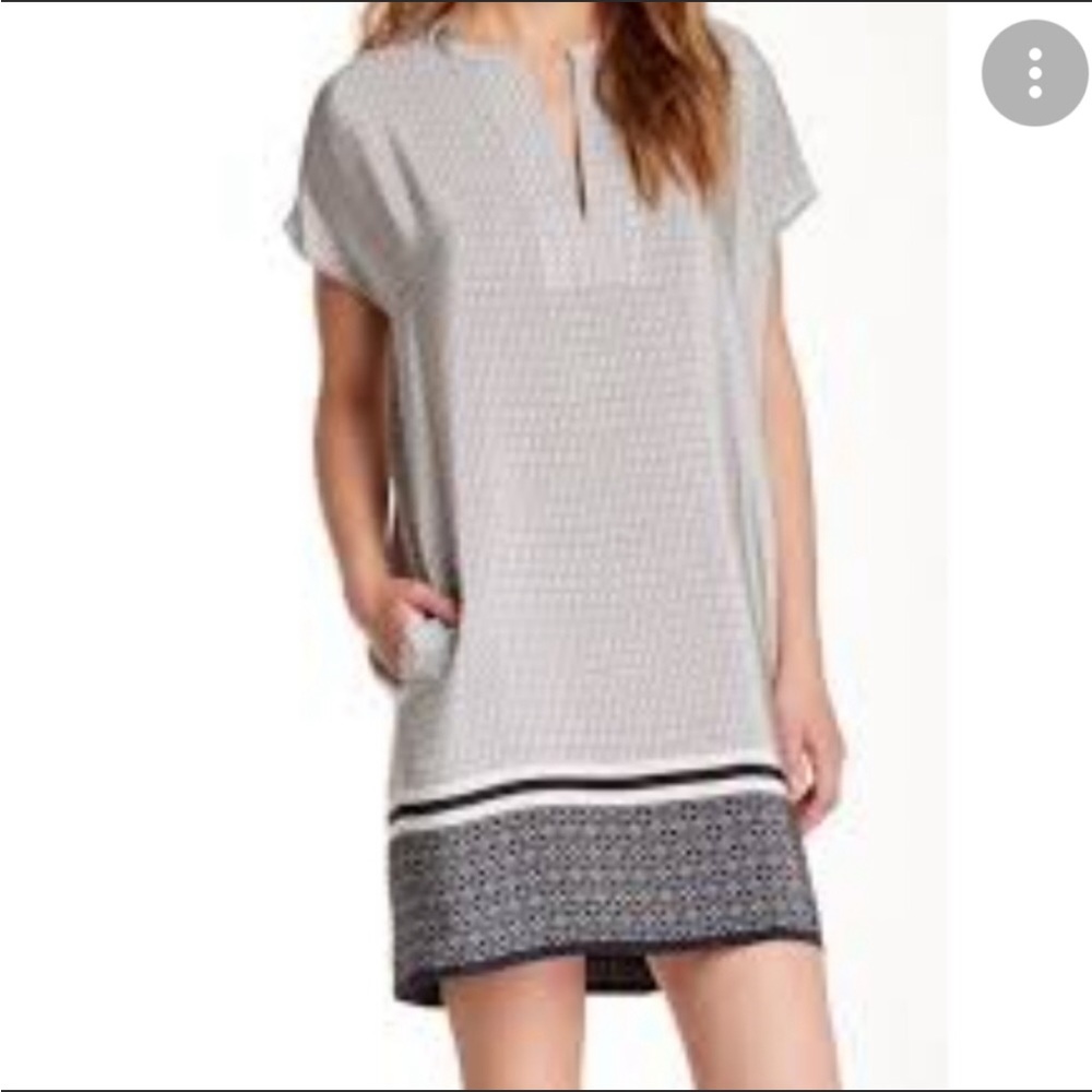 Vince Tunic Dress V-Neck 100% Silk